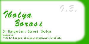 ibolya borosi business card